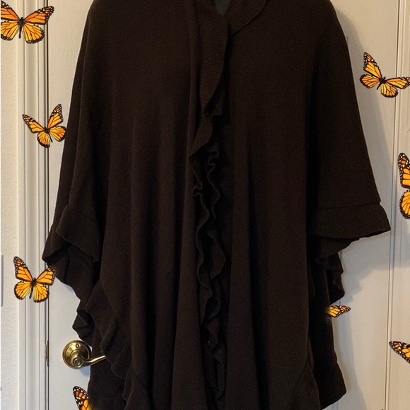 Croft & Barrow brown knit cape - Picture 7 of 7